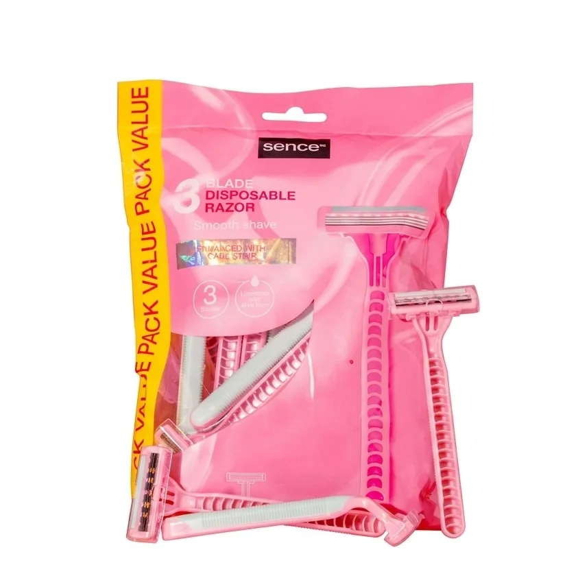 Sence Shaving Disposable Razors - 24 Pcs Triple Blades | سينس بيوتي شفرات حلاقة للاستخدام مرة واحدة بثلاث شفرات - 24 قطعة