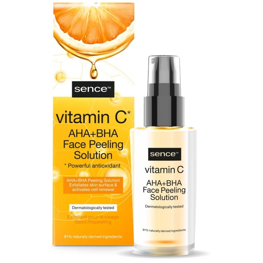 Sence Beauty Vitamin C Aha + Bha Face Peeling Solution - 30ml | سينس بيوتي سيروم فيتامين سي + أحماض - 30 مل