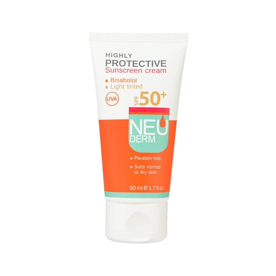 Neuderm Highly Protective Sunscreen Cream SPF 50 كريم نيوديرم الواقي من الشمس بدرجة حماية عالية SPF 50 للبشرة العادية والجافة