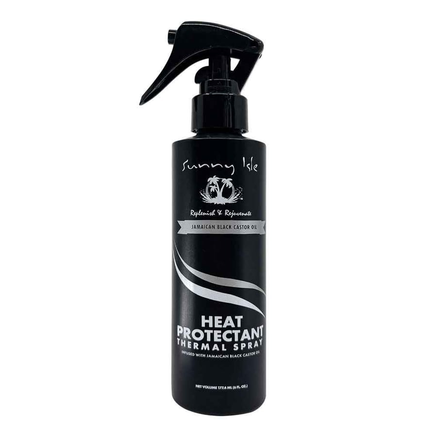 بخاخ حراري للحماية من الحرارة بزيت الخروع الأسود الجامايكي من SUNNY ISLE (6 أونصة) SUNNY ISLE Jamaican Black Castor Oil Heat Protectant Thermal Spray