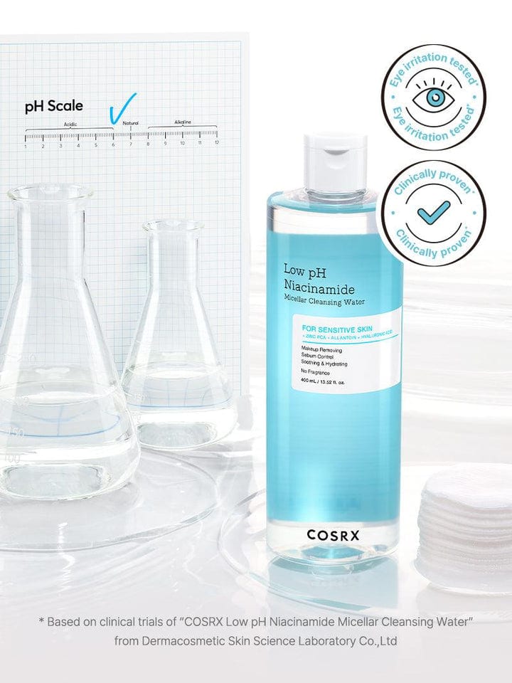 COSRX Low pH Niacinamide Micellar Cleansing Water مياه مُنظفه للمكياج بالميسيلار والنياسيناميد