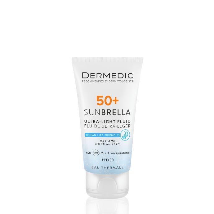 ديرمدك واقي شمس فلود سائل للبشرة العادية والجافة Dermedic Sunbrella Ultra-light fluid SPF 50+dry and normal skin 40 ml