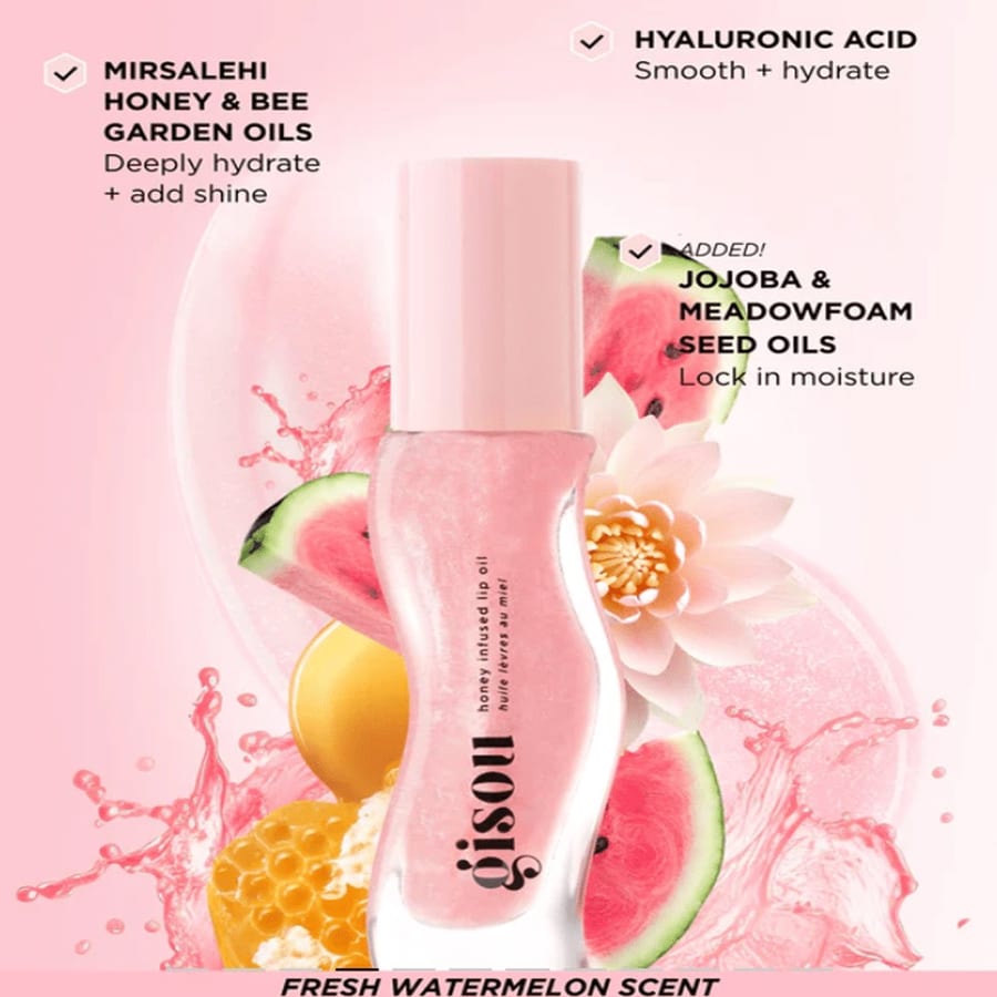 Gisou Honey Infused Tinted Lip Oil WATERMELON SUGAR جيسو زيت الشفاه الملون بالعسل بالبطيخ الاحمر