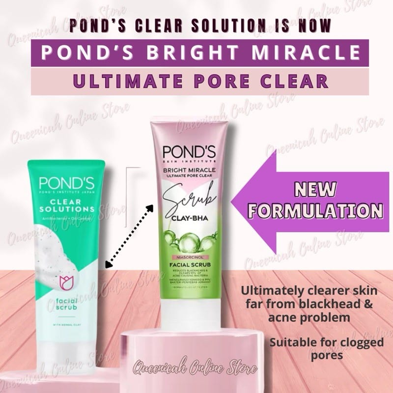POND'S Bright Miracle Ultimate Pore Clear Facial Scrub 100g مقشر الوجه برايت ميراكل ألتيميت بور كلير من بوندز 100 جرام