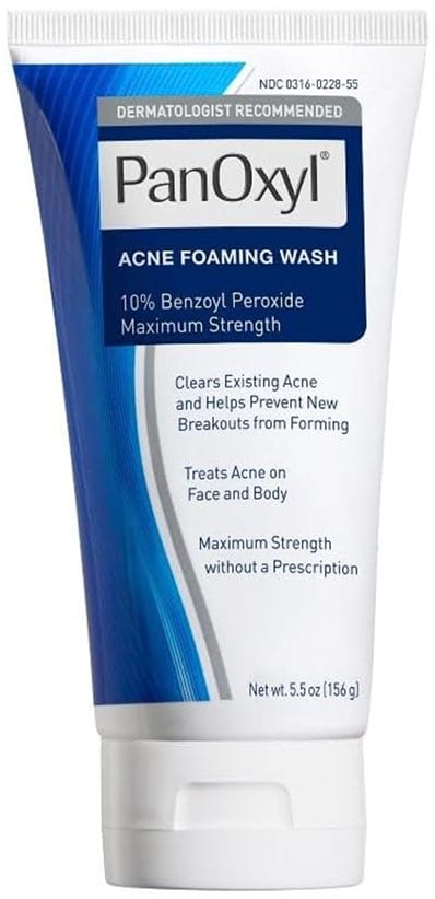 PanOxyl Acne Foaming Wash Benzoyl Peroxide 10% Max Strength - 156g | بانوكسيل غسول رغوي لحب الشباب البنزويل بيروكسايد 10% - 156 غرام