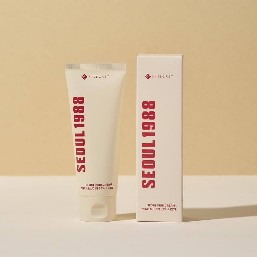 كريم مرطب للبشرة ك سكريت سيول 1988: مخاط الحلزون 93% + أرز K-SECRET SEOUL 1988 Cream : Snail Mucin 93% + Rice