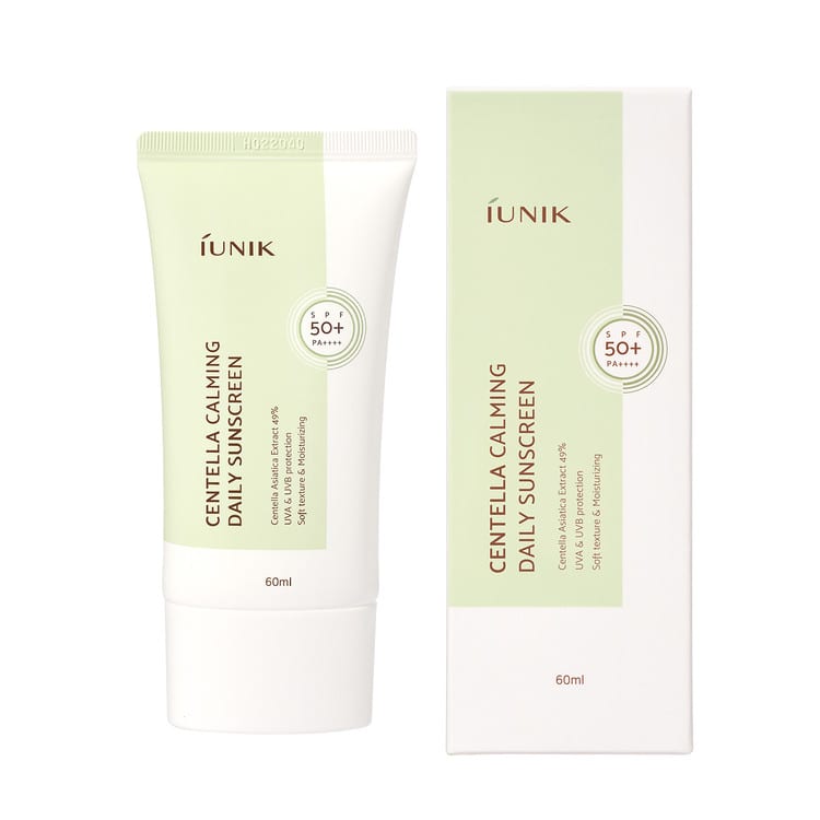 Iunik Centella Calming Daily Sunscreem SPF50 60ml كريم الحماية اليومي من الشمس المهدئ سنتيلا من إيونيك بعامل حماية من الشمس 50، 60 مل
