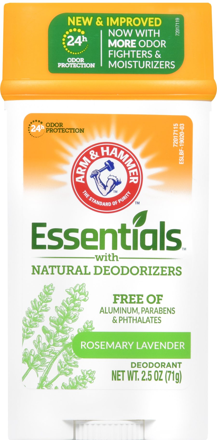 ARM & HAMMER Essentials Deodorant – Fresh Rosemary Lavender - 71g | ارم اند هامر مزيل تعرق ب لافندر روزماري المنعش - 71 غ