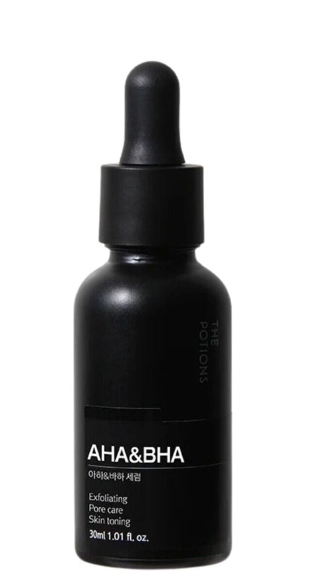 The Potions Black Line AHABHA serum سيروم التقشير بلاك لاين من ذا بوتشنز AHABHA مع أحماض AHA وBHA