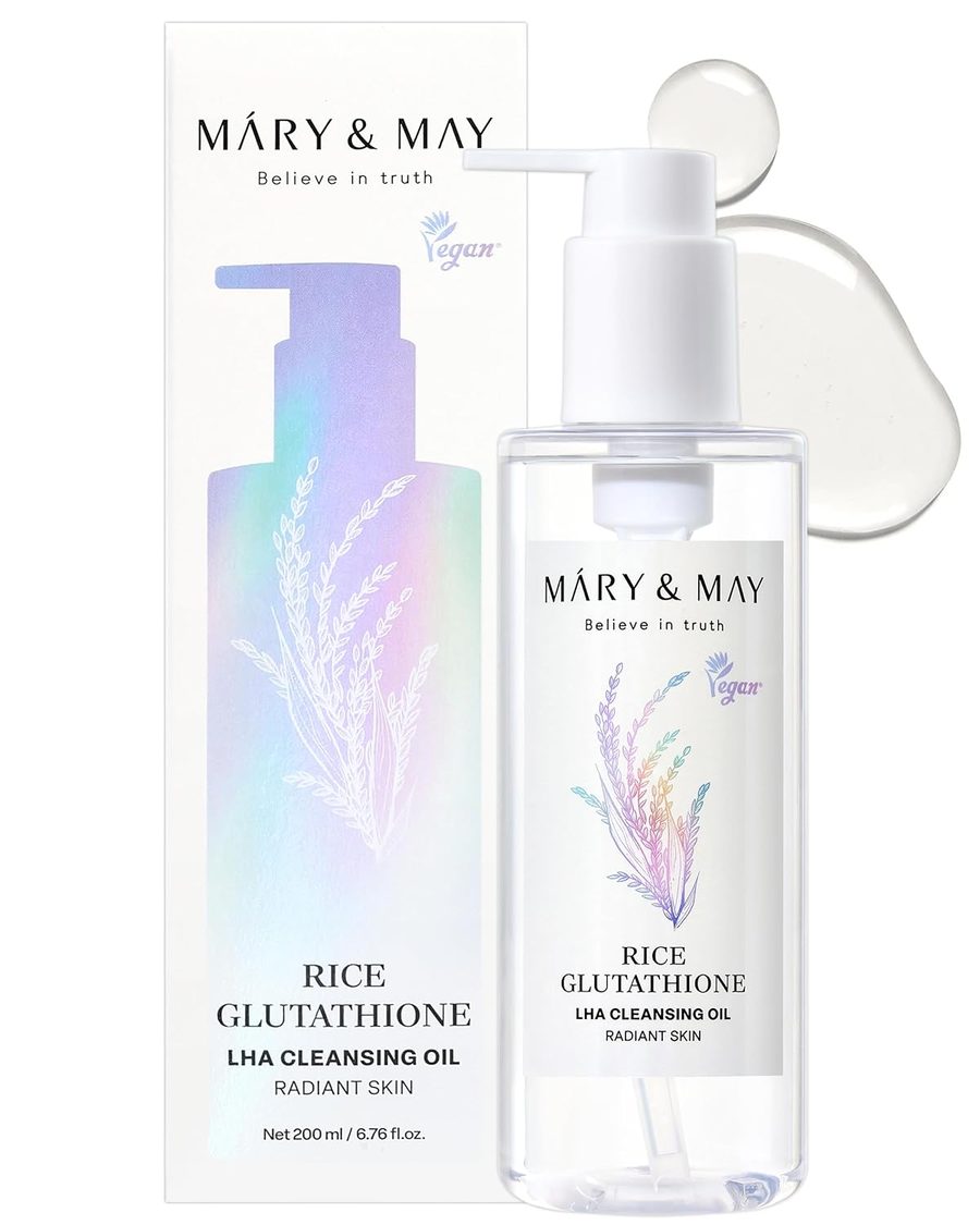 Mary&May Rice + Glutathione LHA Cleansing Oil غسول زيتي بالجلوتاثيون LHA من ماري اند ماي رايس