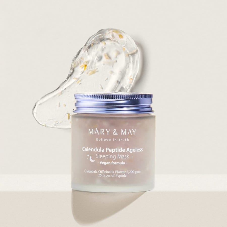 Mary&May Calendula Peptide Ageless Sleeping Mask قناع النوم ببتيد آذريون من ماري اند ماي - للبشرة الجافة والحساسة