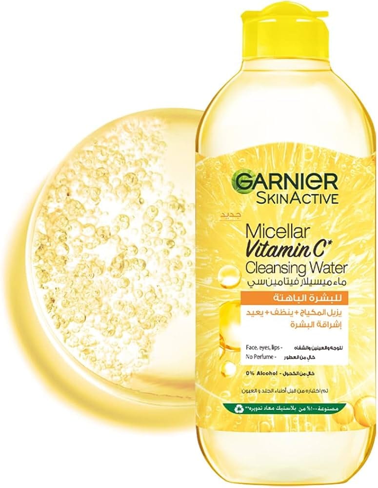 Garnier Micellar Make Up Brightening Water with Vitamin C, 400 ml غارنييه ميسيلار مكياج مفتح مع فيتامين سي، 400 مل