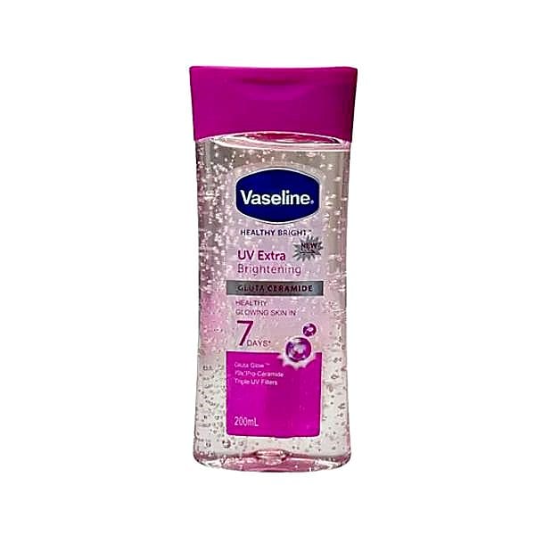 زيت فازلين هيلثي برايت للأشعة فوق البنفسجية للجسم الإضافي 200 مل Vaseline Healthy Bright UV Extra Body Oil 200ml