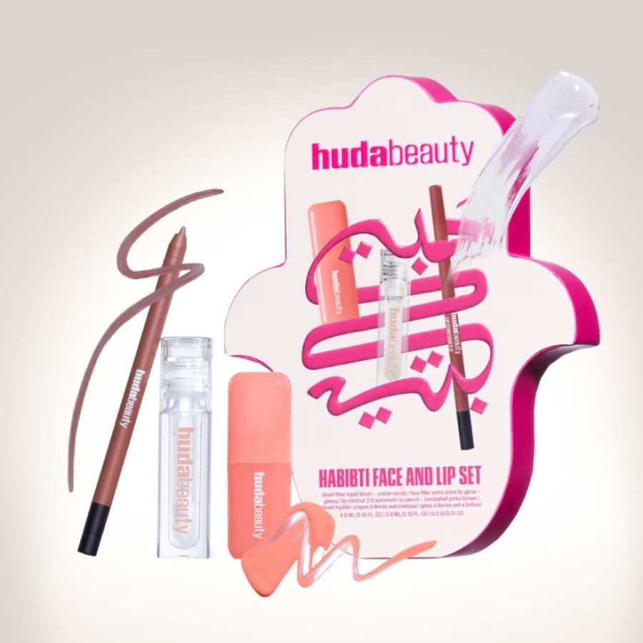 HUDA BEAUTY Habibti Face and Lip Set هدى بيوتي مجموعة حبيبتي ميكاب الوجه والشفاه