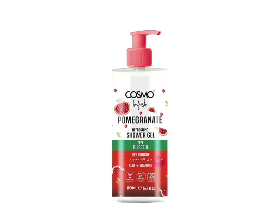 COSMO Pomegranate Refreshing Shower Gel - 1000ml | كوزمو جل الاستحمام برائحة الرمان - 1000 مل