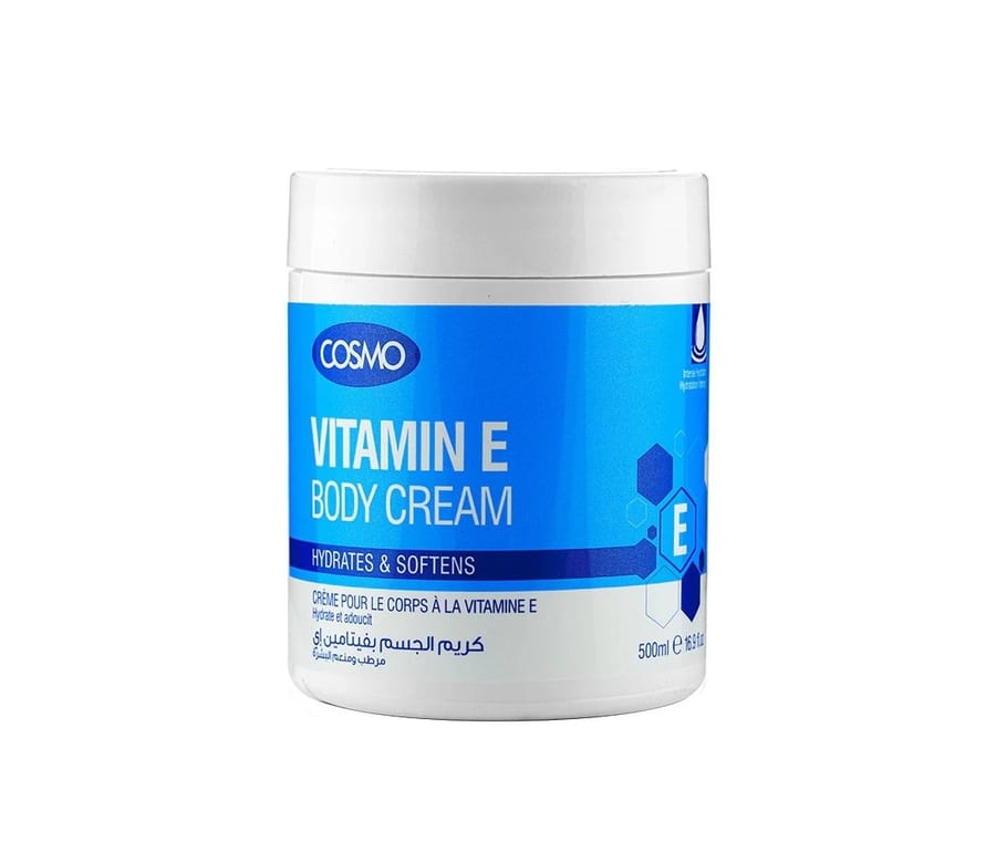 COSMO Vitamin E Body Cream 500ml كوزمو كريم مرطب للبشرة الجافة للجسم