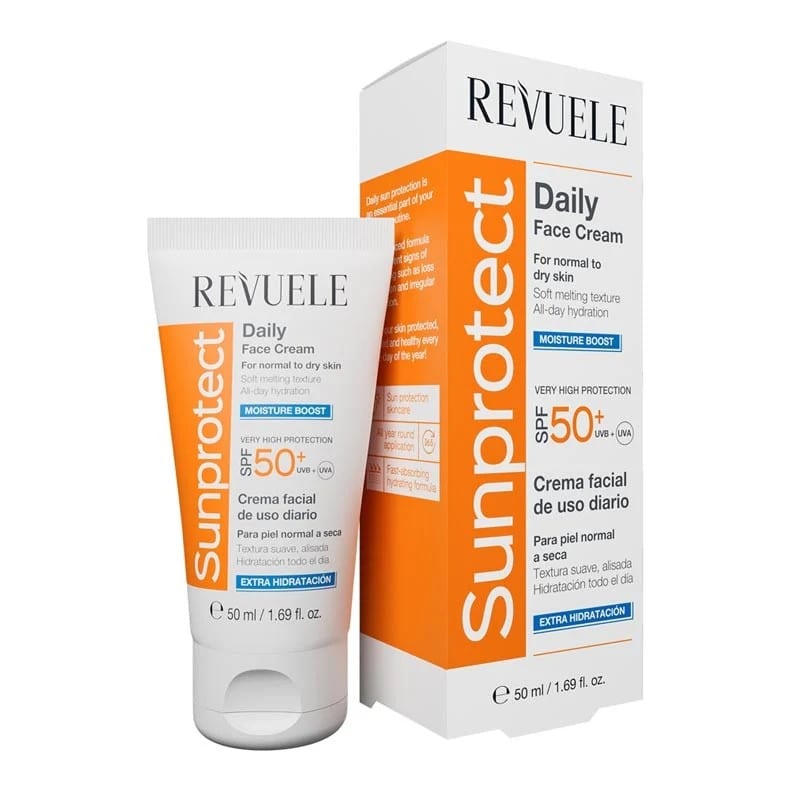 Revuele Sunprotect Moisture Boost Face Cream SPF50 50ml كريم الوجه المرطب والواقي من الشمس من ريفويل بعامل حماية من الشمس 50