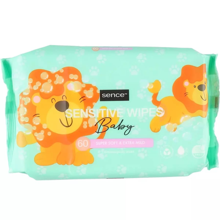 Sence Baby Wipes Sensitive - 60Pcs | مناديل مبللة للاطفال سينس الحساسة - 60 قطعة