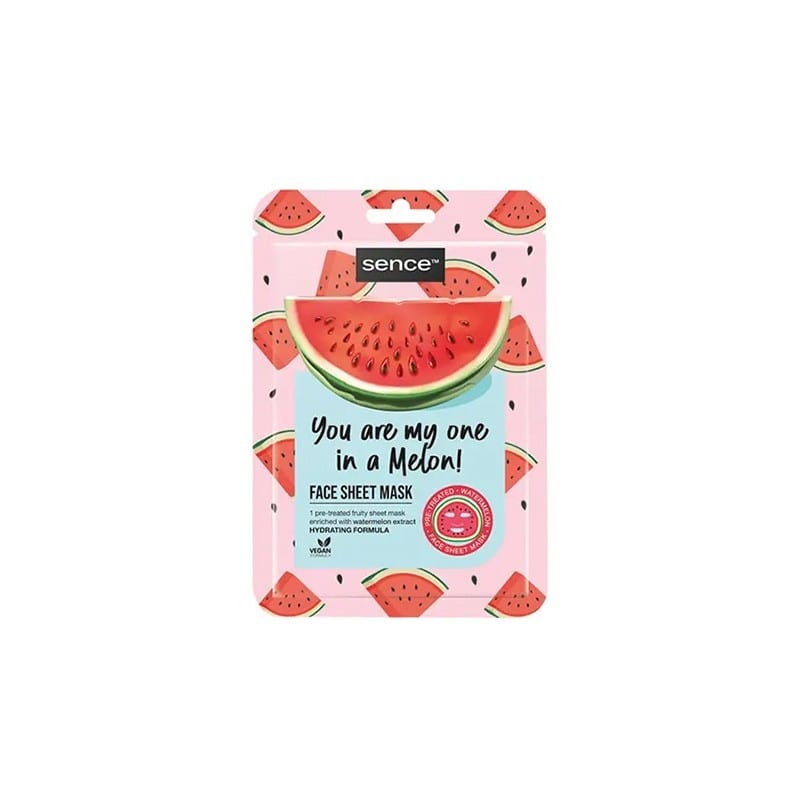 SENCE Facial Sheet Mask You are my one in a Melon 20ml قناع الوجه الورقي من سينس، أنتِ وحدتي في البطيخة، 20 مل