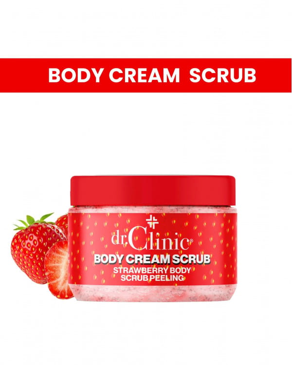 كريم تقشير بخلاصة الفراولة من دكتور كلينيك، 300 مل dr clinic body cream scrub