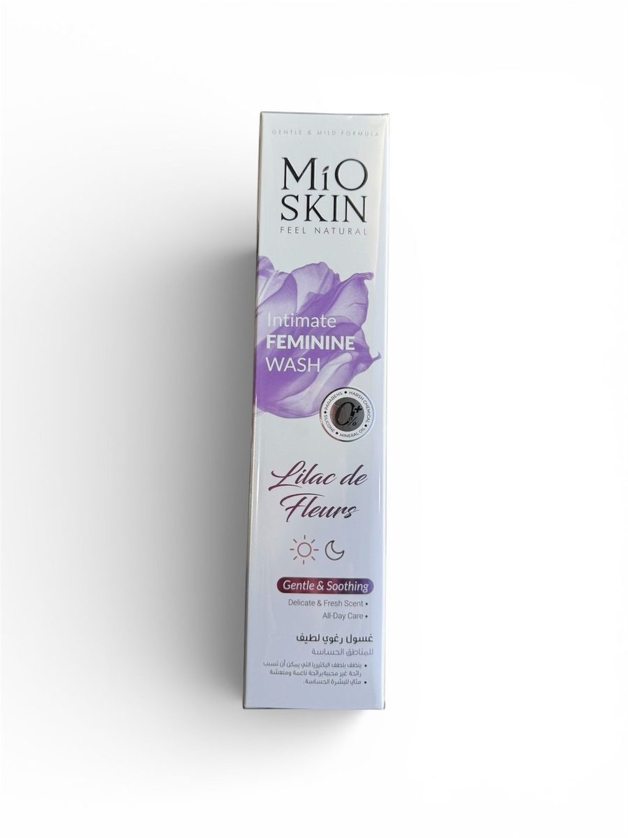 mio skin intimate feminine wash lilac de flewrs مايو سكن غسول رغوي جل لمناطق الحساسة