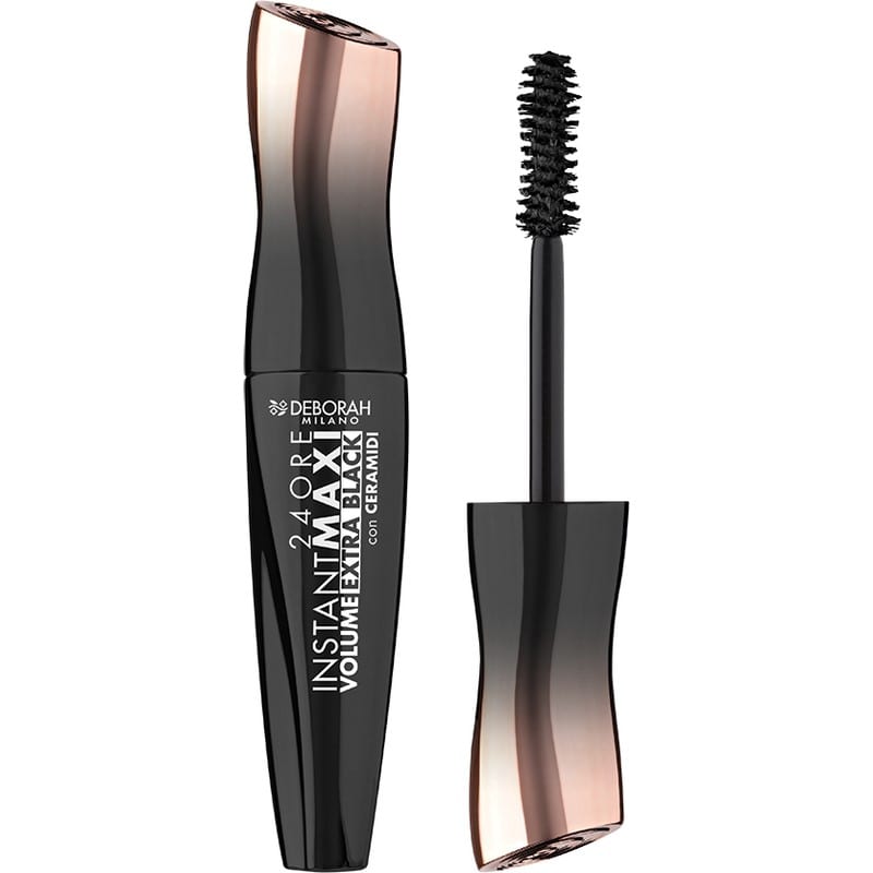 DEBORAH MASCARA 24H INSTANT MAXI VOLUME EXTRA BLACK CON CERAMIDI ماسكارا ديبورا تدوم 24 ساعة، تمنح كثافة فائقة فورية، لون أسود فاحم مع السيراميدات