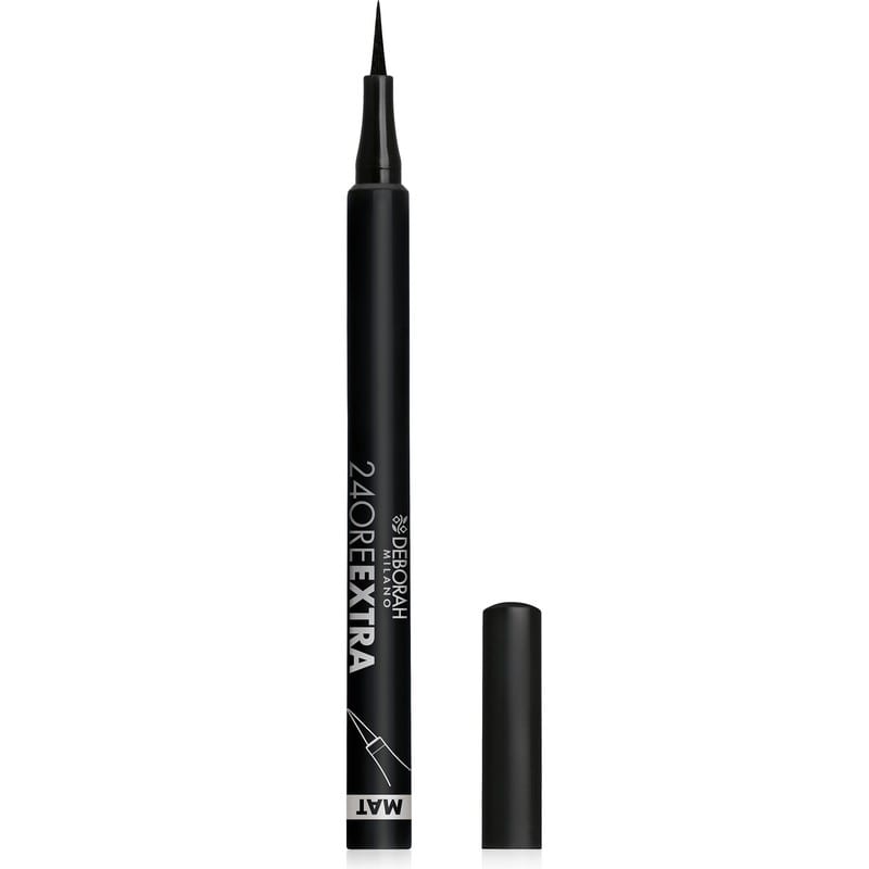 DEBORAH EYELINER PEN 24H EXTRA NERO MAT قلم تحديد العيون من ديبورا، يدوم 24 ساعة، أسود مطفي للغاية