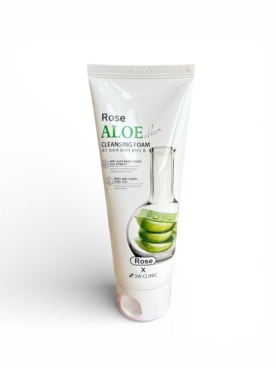 3W CLINIC ROSE ALOE CLEANSING FOAM غسول الوجه بالاوليفرا 150مل