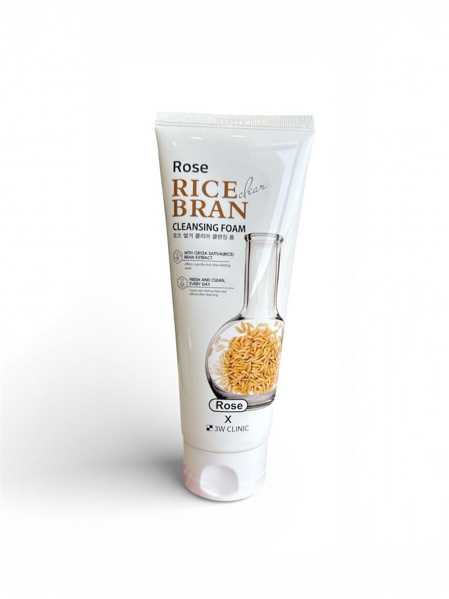 3W CLINIC ROSE RICE BRAN CLEANSINIG FOAM غسول رغوي للوجه بنخالة الارز 150 مل