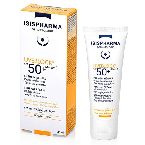 ISIS PHARMA UVEBLOCK INVISIBLE MINERAL CREAM SPF50+ - 40ML | ايزيس فارما كريم واقي شمسي معدني spf50+ - 40 مل