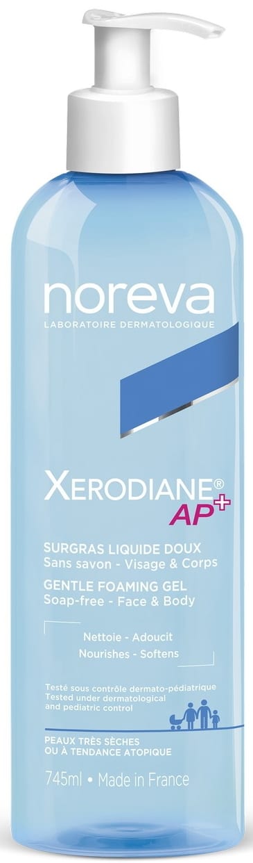 noreva Xerodiane AP Face & Body Gentle Foaming Gel - 745ml | - 745 جل نوريفا غسول لطيف جل للوجه و الجسم