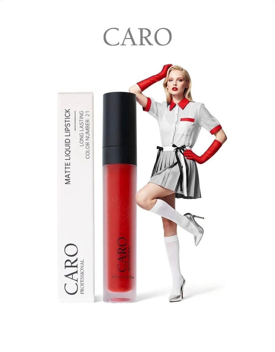caro professional matte liquid lipstick كارو بروفيشنال احمر شفاه مخملي مات