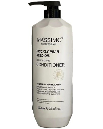 massimo professional prickly seed oil keratin care conditioer ماسيمو بروفيشنال مكيف لتغذية وترطيب الشعر بزيت بذور التين الشوكي والكرياتين 1000 مل