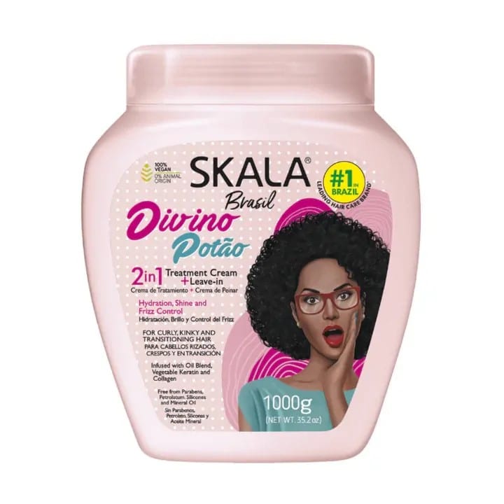 Skala Brasil Divino Potao Divine Curls 2-in-1 Hair Treatment Conditioning Cream 1000g سكالا برازيل ديفينو بوتاو ديفاين كيرلز كريم ترطيب وعلاج للشعر 2 في 1، 1000 غرام