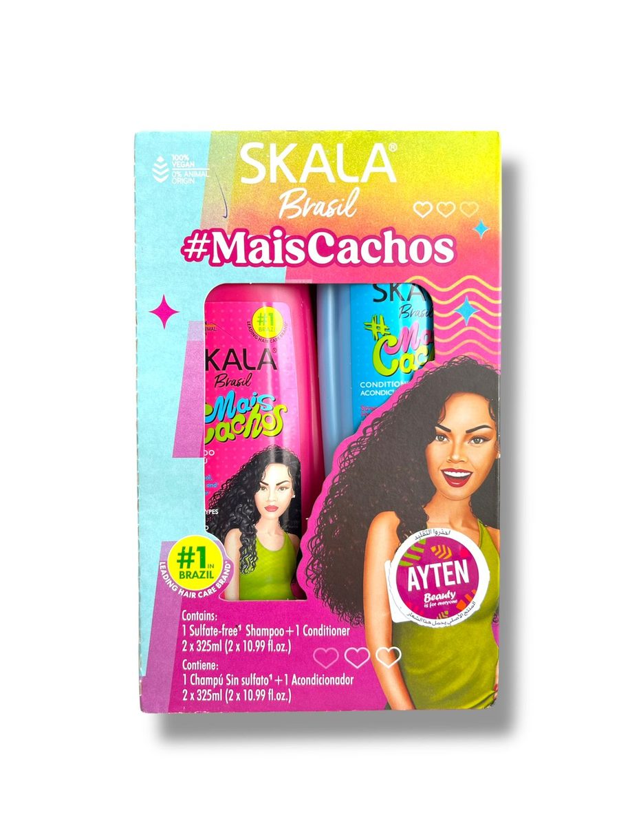 SKALA Mais Cachos Shampoo & Conditioner Kit مجموعة شامبو وبلسم سكالا مايس كاشو: ترطيب عميق، تعزيز تجعيد الشعر المجعد والمموج