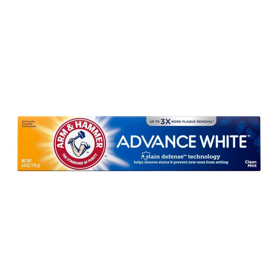 ARM & HAMMER Advance White Baking Soda & Peroxide Toothpaste, Extreme Whitening 121gمعجون أسنان أرم آند هامر أدفانس وايت بصودا الخبز وبيروكسيد الهيدروجين، تبييض فائق)