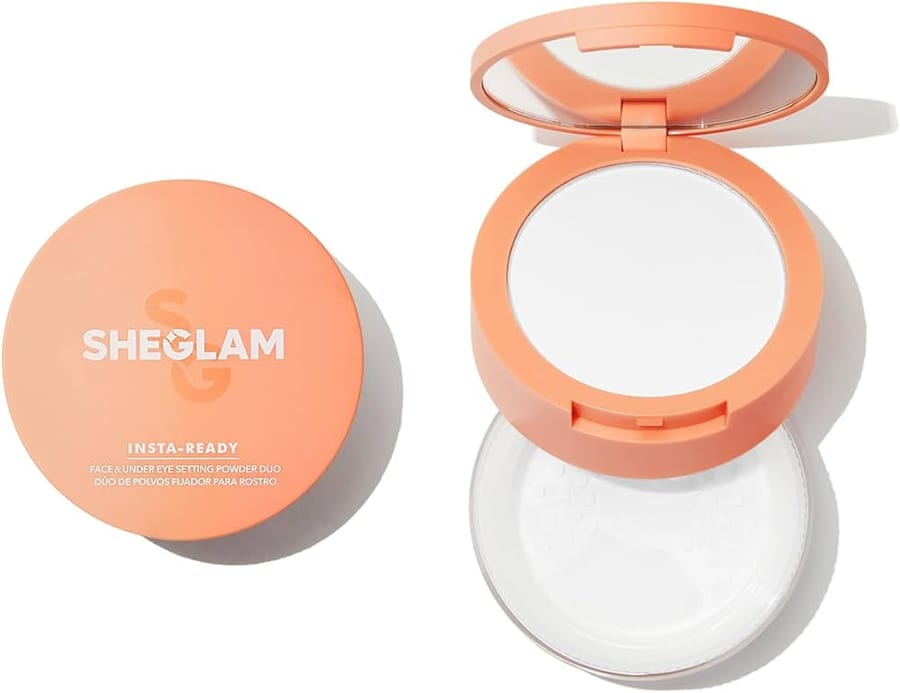 SHEGLAM Insta-Ready Face Powder Loose Under Eye Setting Powder - Translucent بودرة تثبيت الوجه وتحت العينين من شيكلام، شفافة، جاهزة للاستخدام الفوري - 7 × 2 غرام
