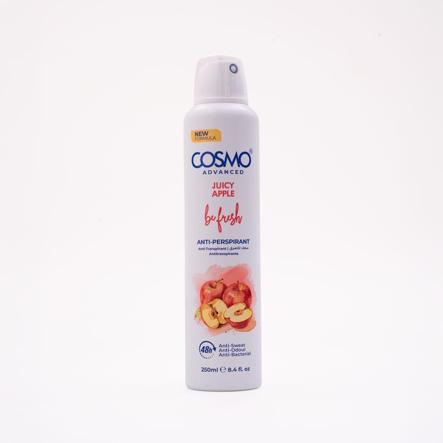 COSMO ADVANCED JUICY APPLE BE FRESH ANTI-PERSPIRANT SPRAY كوزمو رذاذ مانع للتعرق برائحة التفاح 250 مل