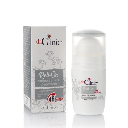 DR.CLINIC Deodorant Roll on دكتور كلينيك مزيل تعرق رول رصاصي بدون عطور 75 مل