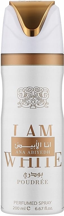 LATAFFA I AM WHITE DEZODORANT PERFUMOWANY 200ml مزيل عرق معطر من لاتافا آي آم وايت، 200 مل