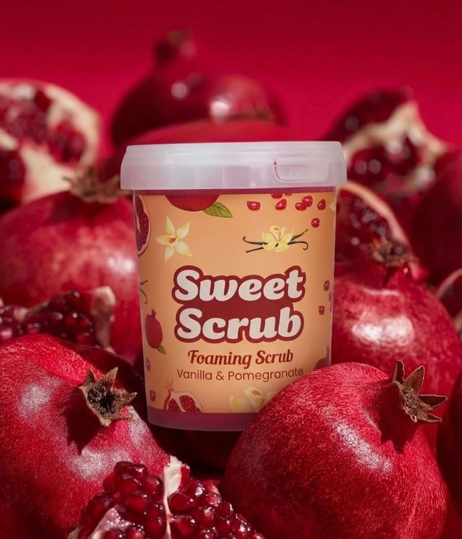sweet scrub foaming scrub vanilla & pomegranate سكراب رغوي مقشر للجسم بالفانيلا والرمان