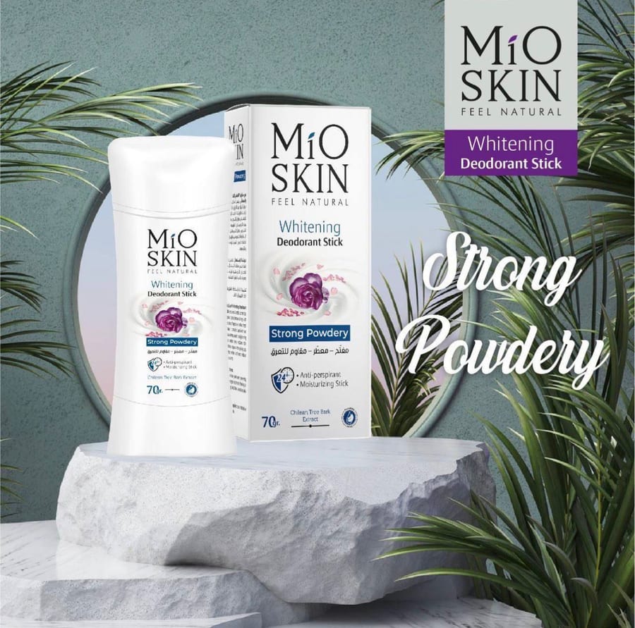 MIO SKIN WHITENING DEODORANT STICK Strong Powdery 70g ستك ديودرنت مايو سكن ازرق