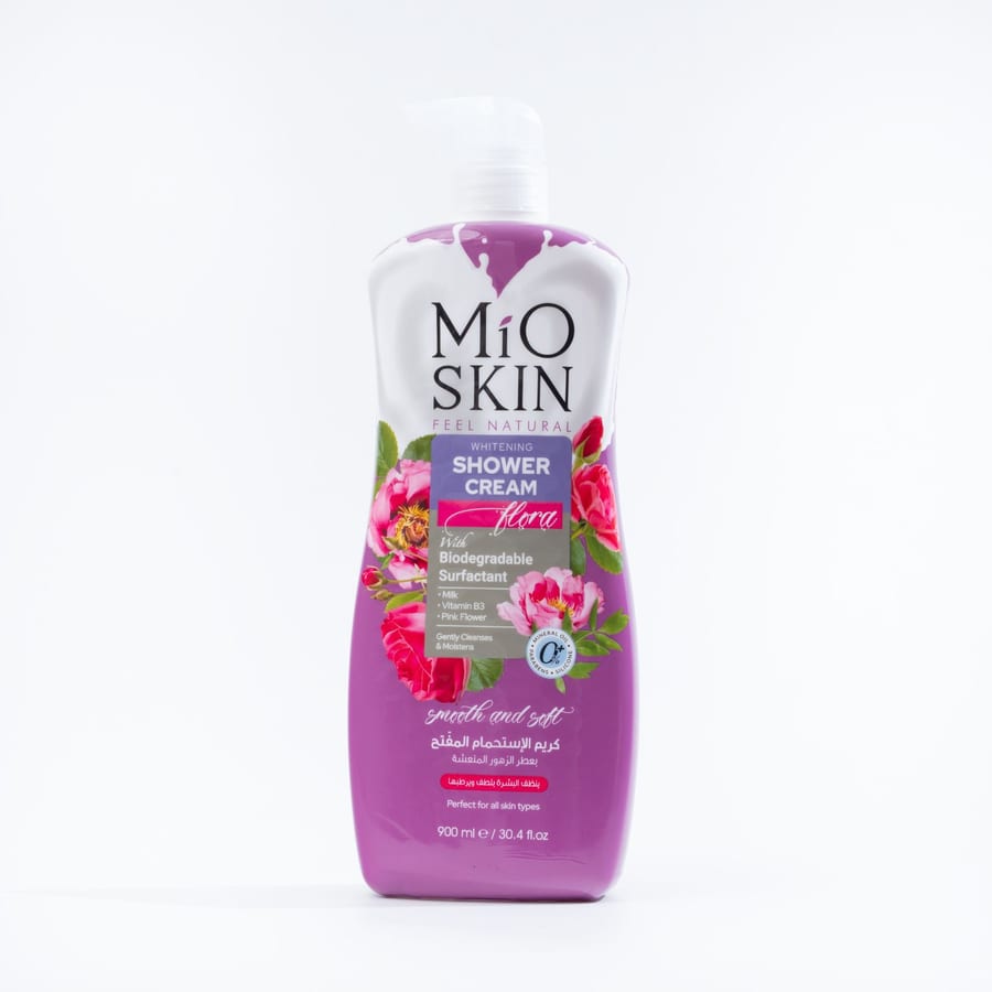 MIO SKIN WHITENING SHOWER CREAM PINK FLOWER 900ml كريم استحمام من مايو سكن