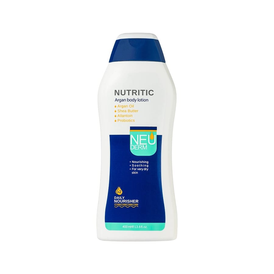 لوشن الجسم نيوديرم المغذي بزيت الأرغان للبشرة العادية 400ml Neuderm Nutritic Argan Body Lotion For Normal Skin