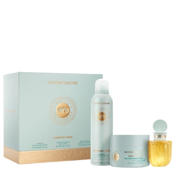 WOMEN SECRET Beauty Gift Set Harmony Muse Foaming Shower Gel + Body Cream +Body Oil مجموعة العناية بالبشرة من ومن سيكرت