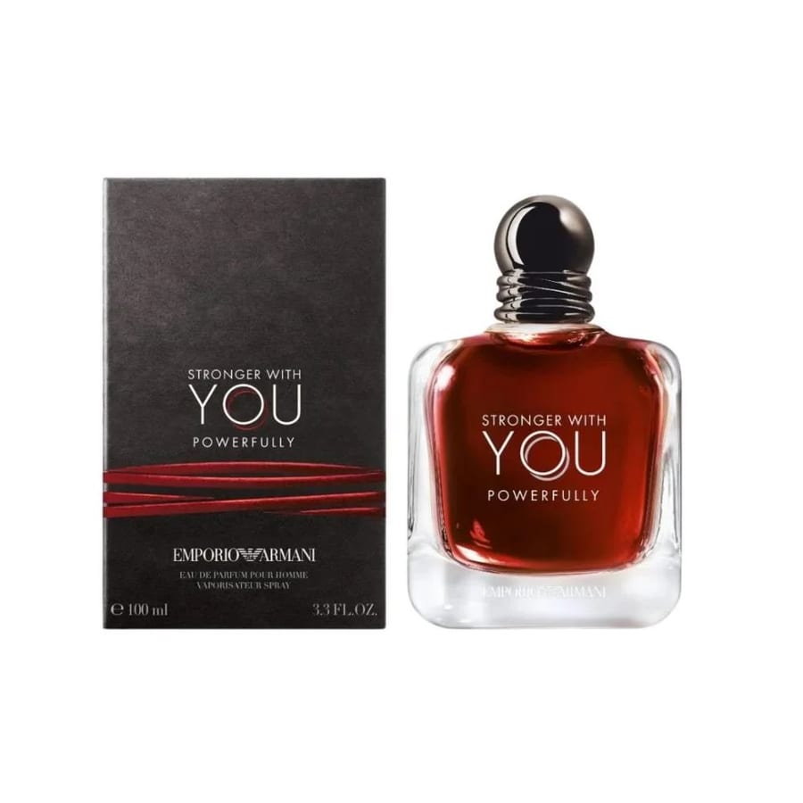 عطر ارماني سترونجر ويذ يو باورفولي الرجالي او دو بارفيوم 100مل Men's Stronger With You Powerfully EDP Spray 3.4 oz