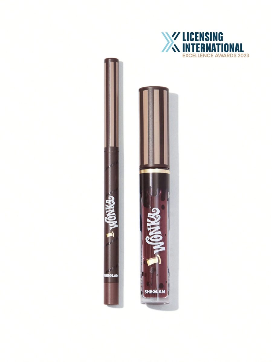 مجموعة أحمر شفاه ومحدد شفاه من شيكلام ويلي ونكا كوكو كيس Hot Fudge SHEGLAM Willy Wonka Cocoa Kiss Lipstick & Lip Liner Set