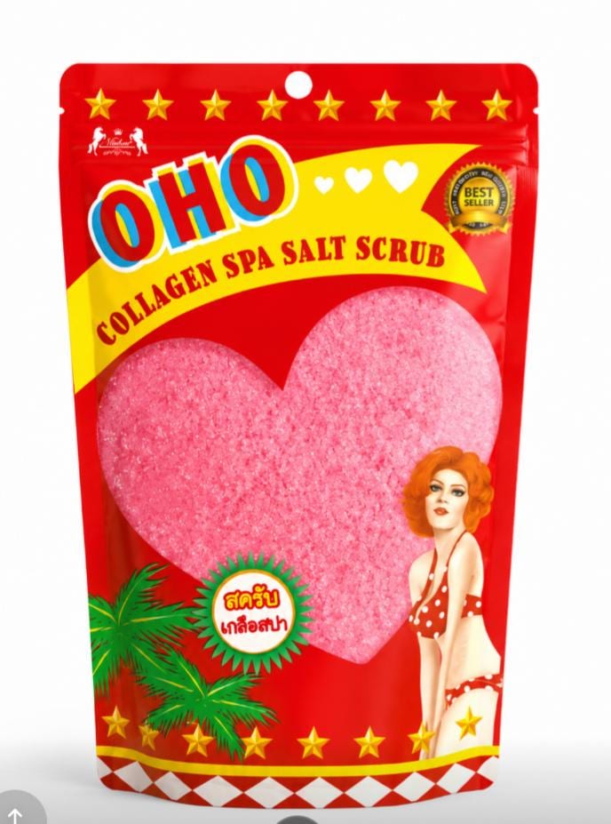 مقشر املاح للجسم من اوهو , OHO COLLAGEN SPA salt scrub 300g