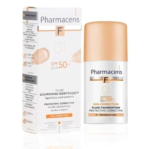كريم أساس فارماسيريس إف بعامل حماية من الشمس 50+ (لون عاجي 1) 30 مل PHARMACERIS F FOND DE TEINT SPF 50+ (IVORY 1) 30ML