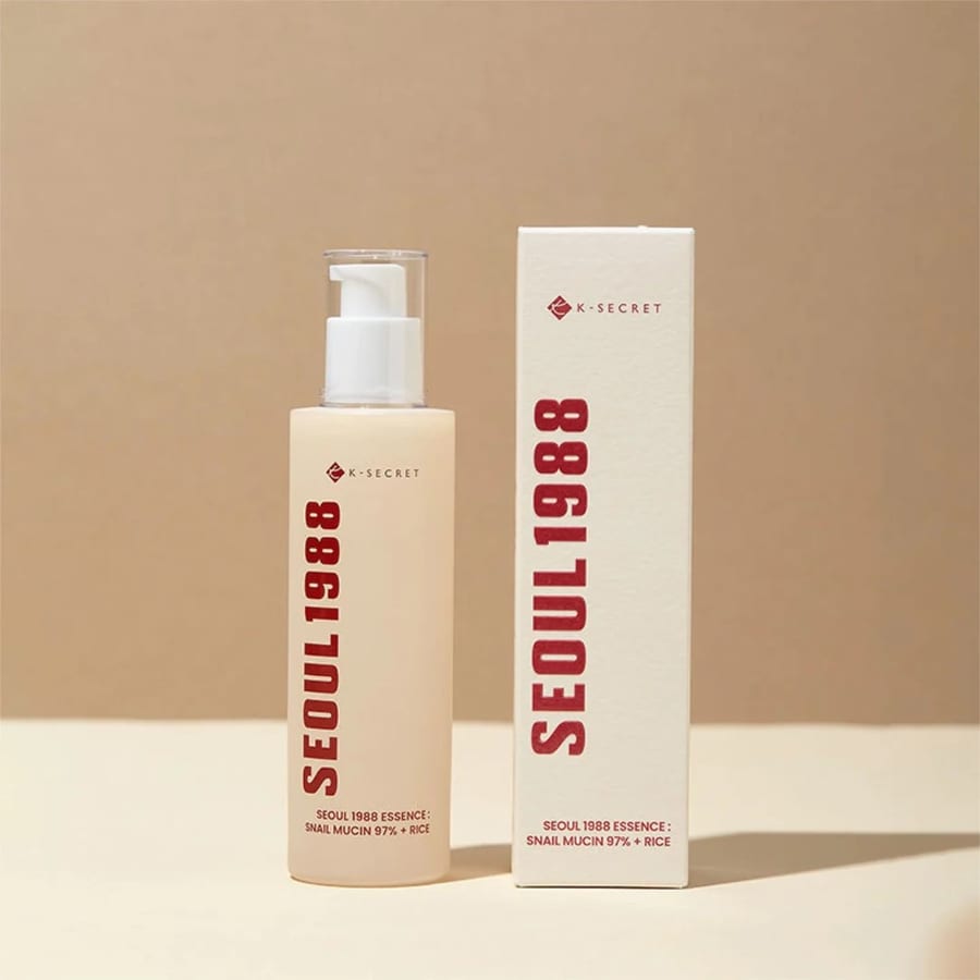 خلاصة كي سيكريت سيول 1988: موسين الحلزون 97% + أرز 100 مل K-Secret Seoul1988 Essence : Snail Mucin 97% + Rice 100ml